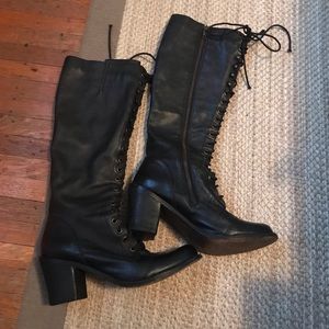Steve Madden leather lace up boots